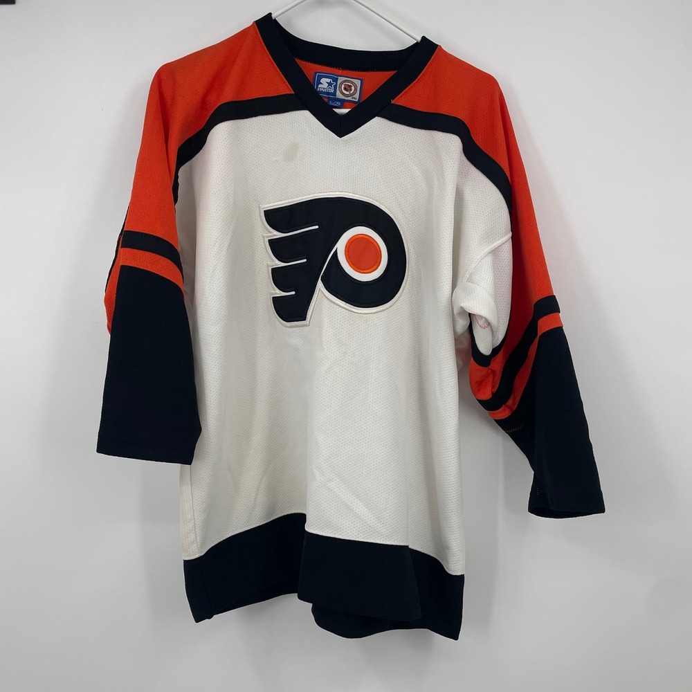 Vintage Philadelphia Flyers Starter NHL Jersey Kids L/XL White Orange Black